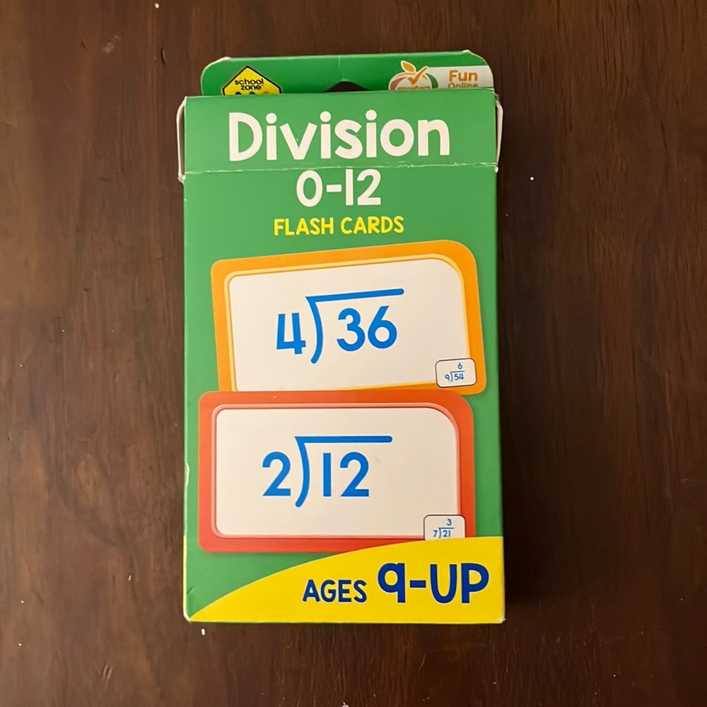 Kids Flash Cards For Division 0-12